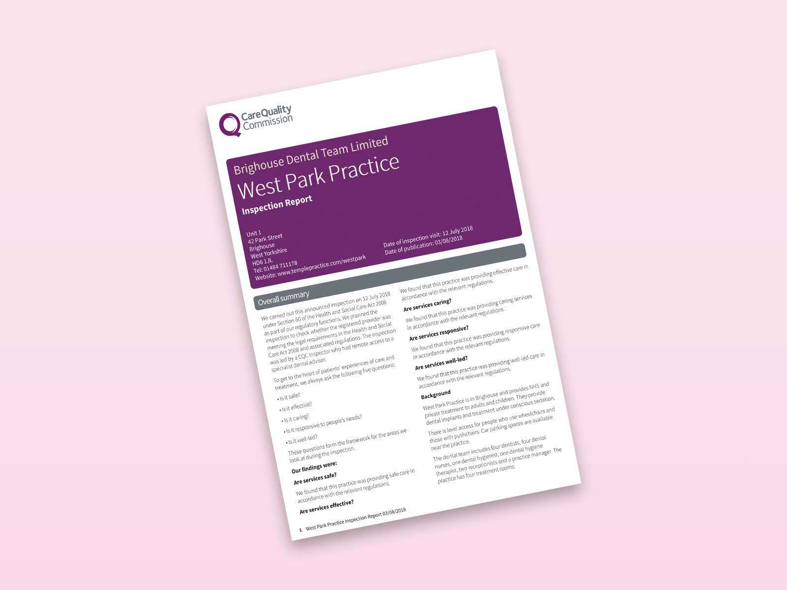 CQC Reports - Temple Practice